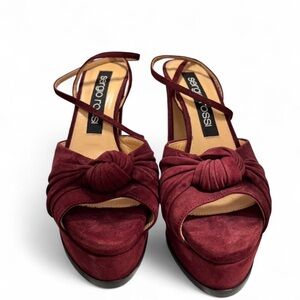Sergio Rossi Deep Red Platform Sandals